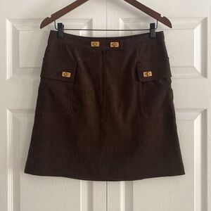 J. McLaughlin Brown Faux Suede Pencil Skirt - Size 8